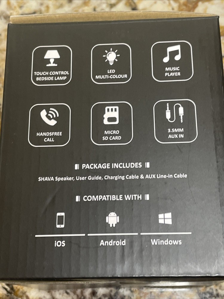 Shava Night Light Speaker, Touch Control, LED Speaker, Speakerphone - TESTED