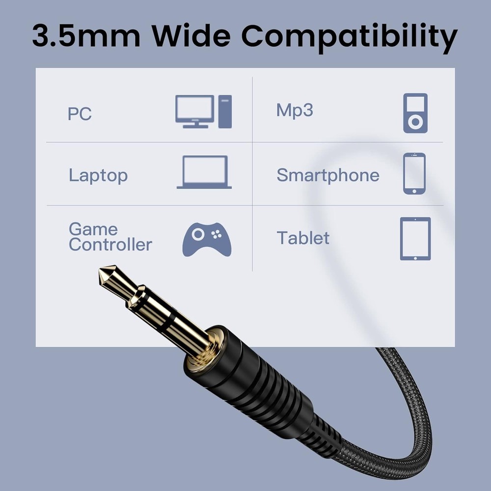 EKSA Headset with Microphone for PC, 3.5mm Wired Computer Headsets with Volume &