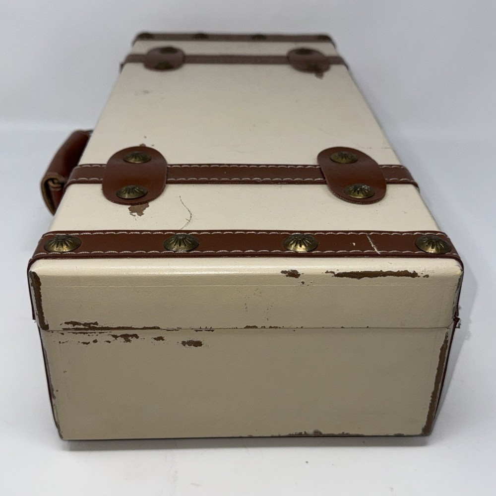 Vtg Wood Decorative Storage Trunk Box Suitcase Keepsake Chest Home Decor Rustic