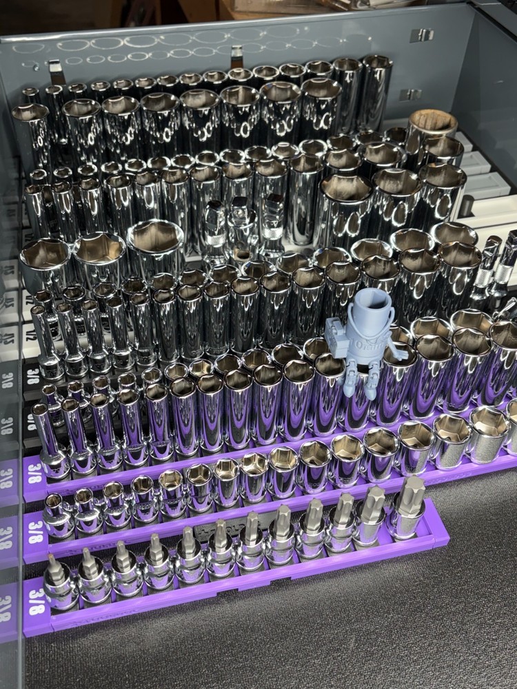 Socket Holder Rails - 1/4", 3/8", & 1/2" - Socket Organizers - Magnetic Base