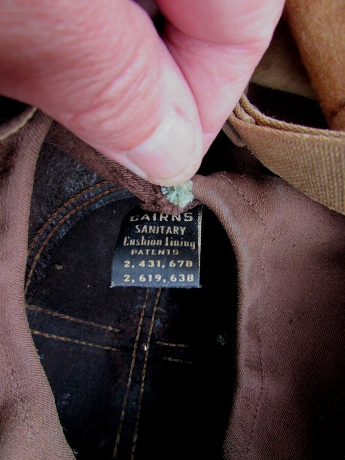 Vintage Cairns Leather Fire Hat Helmet