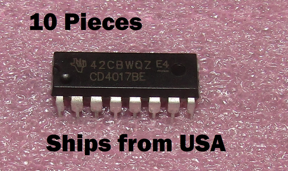 10pcs CD4017 CD4017B CD4017BE CMOS Decade Counter with 10 Decoded Outputs
