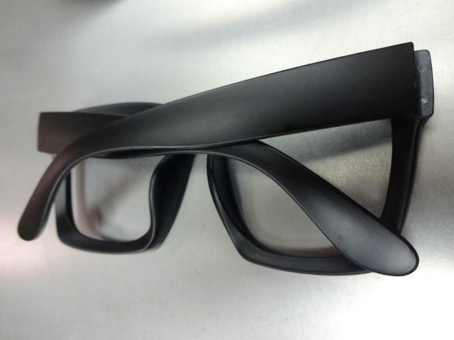 Oversized Exaggerated Thick Square Black Lensless Eye Glasses Frame Only NO Lens
