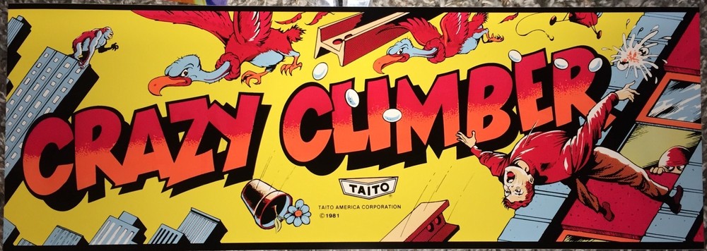 Crazy Climber Arcade Marquee 22.7" x 8"