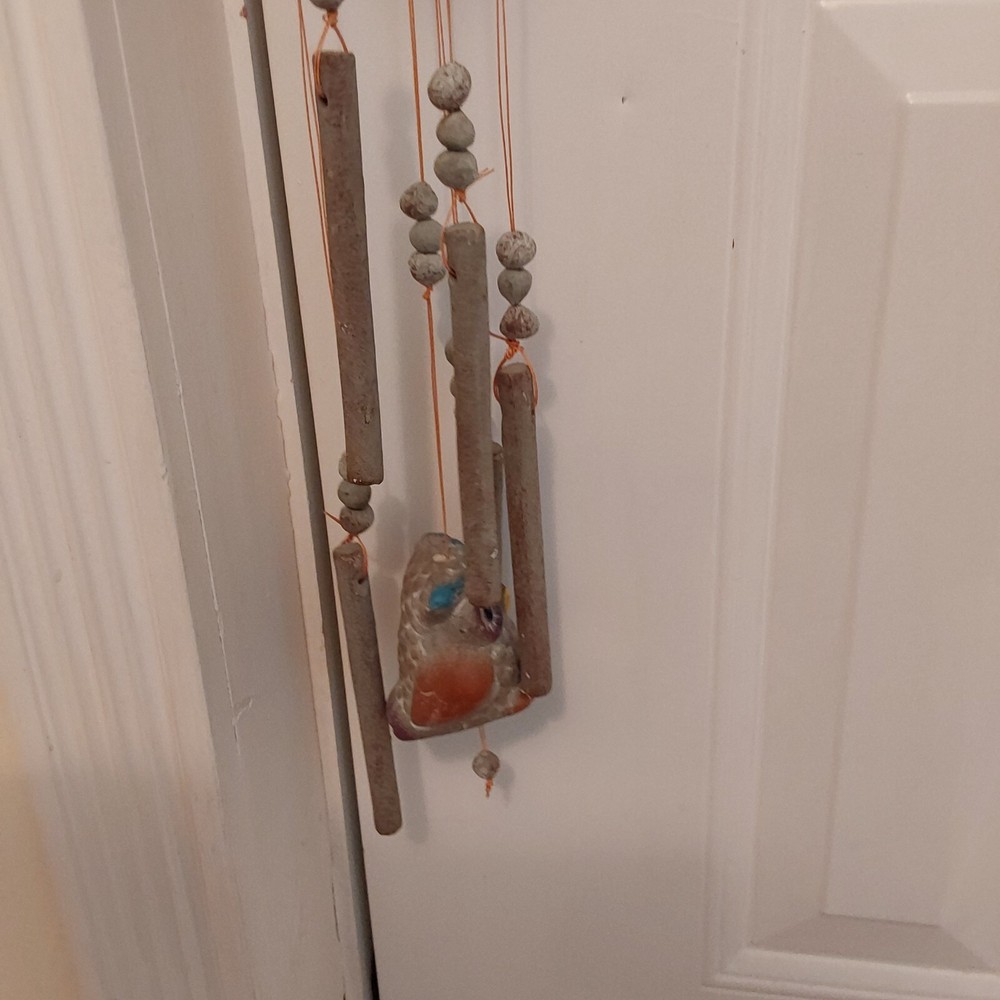 Terracotta Wind Chime & Decorative Hanging Owls. Open box