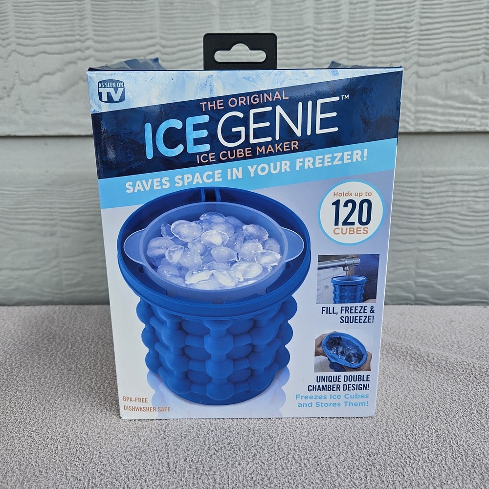 Ice Genie Compact Silicone Ice Cube Maker Fill Freeze Squeeze Space Saver Dorm