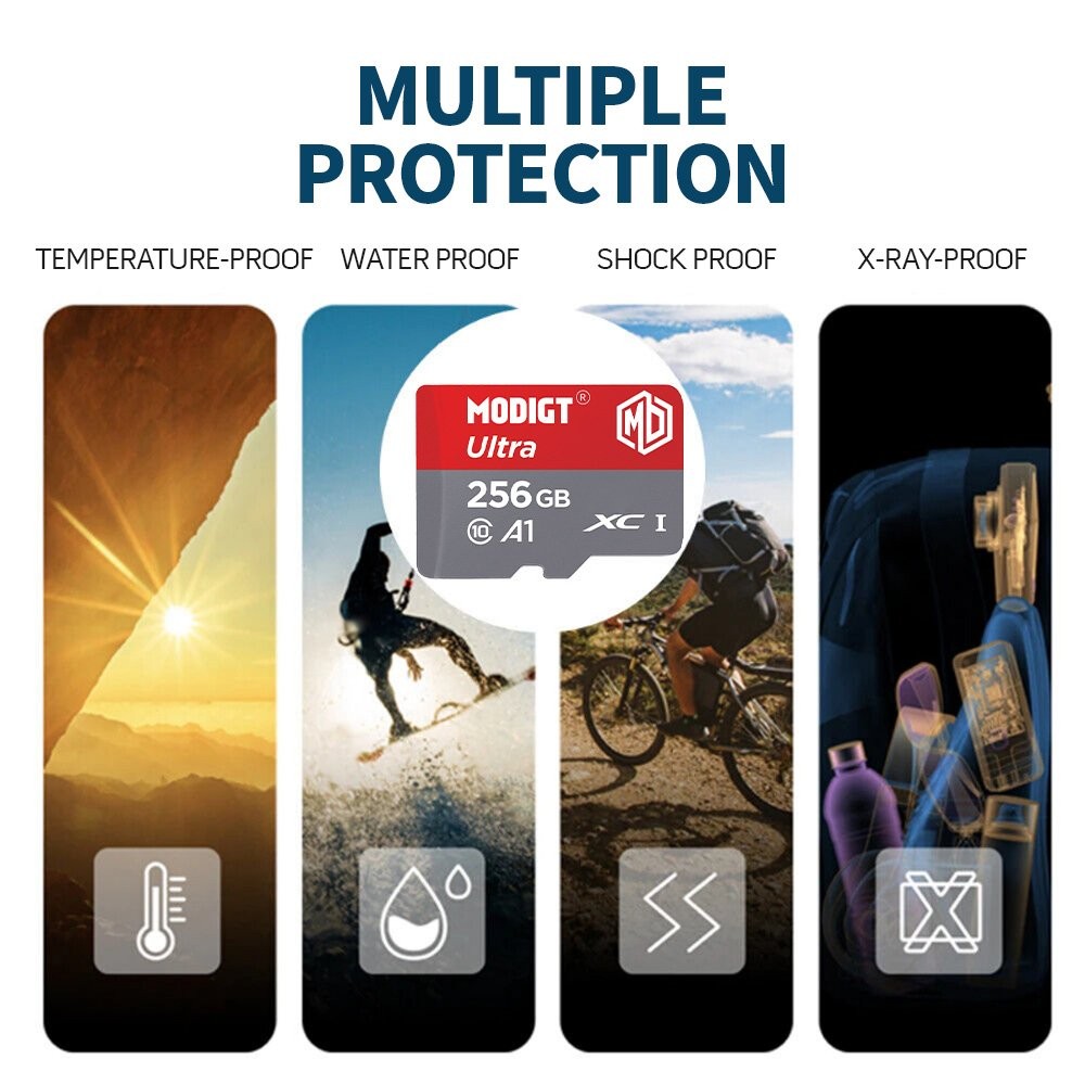 MODIGT - 64GB Micro SD Cards with Adapters - Class 10 High Speed - Fast Ship