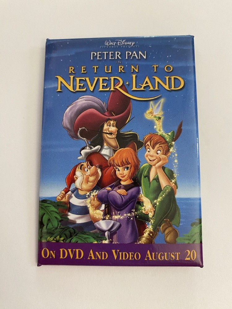 Peter Pan Return To Neverland On DVD And Video Pin Back Button P172