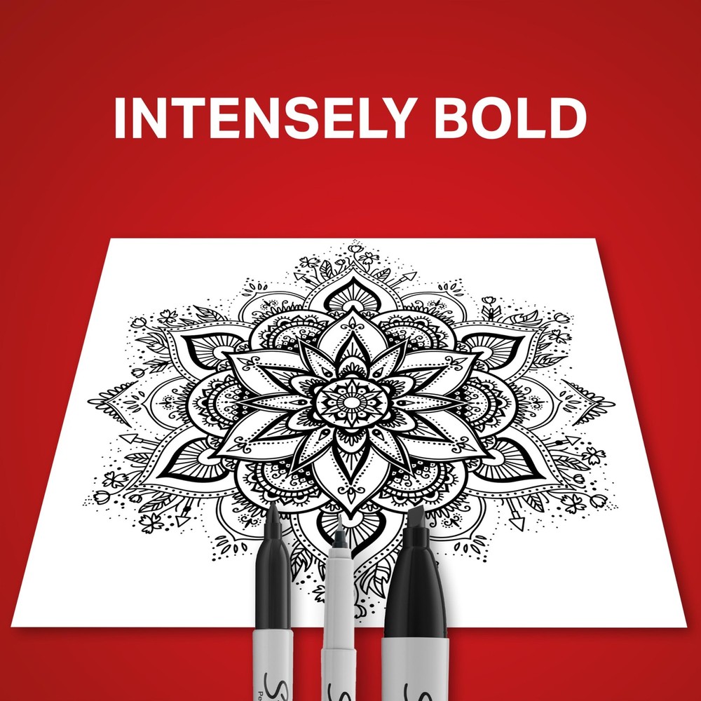 Sharpie Permanent Markers 6 Count Variety Pack Fine Ultra Fine Chisel Tip Black