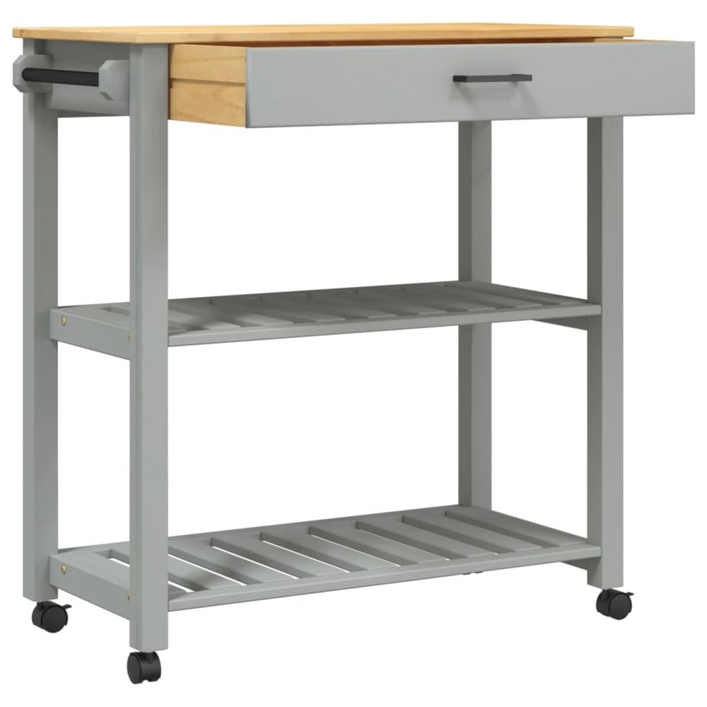 Kitchen Trolley MONZA 33.1"x15.7"x34.8" Solid Wood Pine