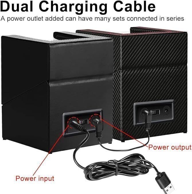 Automatic Rotation Double Watch Winder Box Leather Storage Display Case Gift US