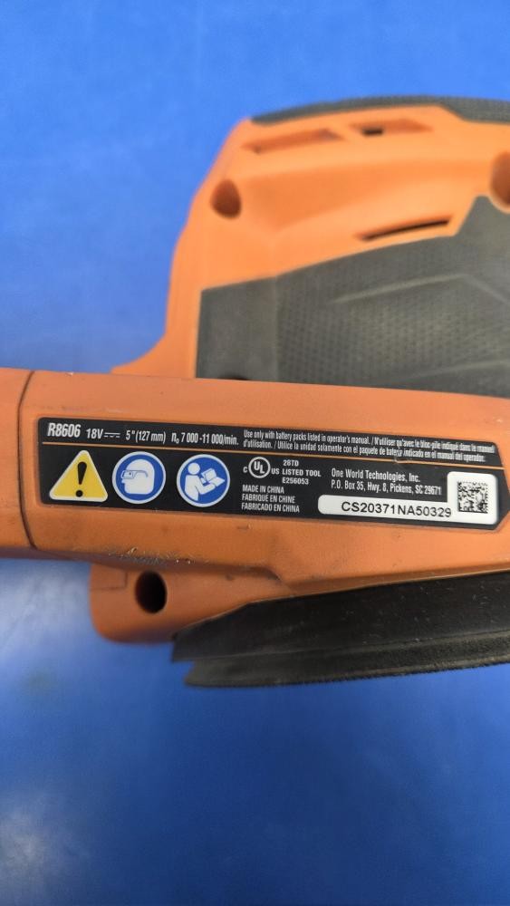 RIDGID TOOLS R8606 SANDER (TOOL ONLY) (C57005658)