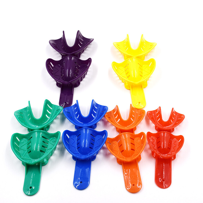 12 Pcs/Set Dental Plastic Autoclavable Perforated Denture L/M/S Impression