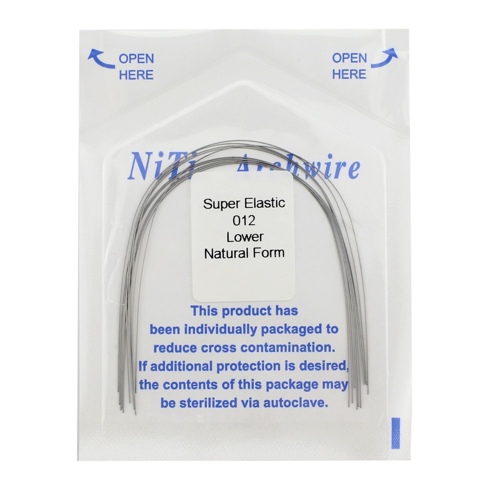 Dental Orthodontic Niti Arch Wires Super Elastic Round Rectangular Natural Form