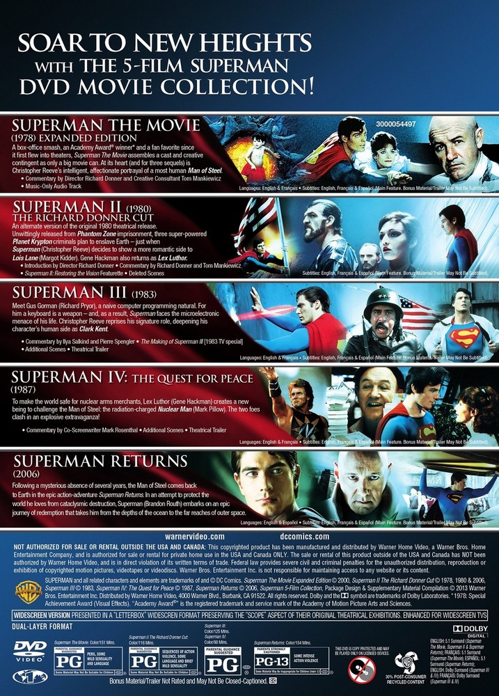 Superman 5-film Collection DVD NEW
