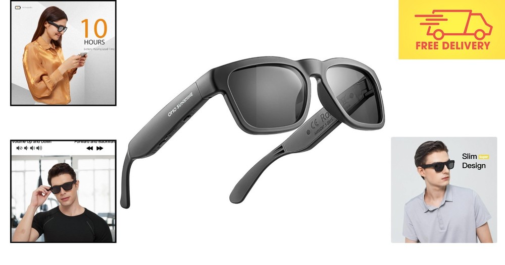 Unisex OhO Bluetooth Smart Sunglasses - Polarized, Voice Control, UV Protection