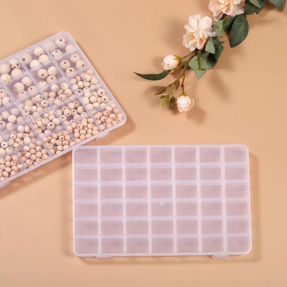 Secmity 42 Grids Plastic Bead Organizer Beads Storage Containers Bead Holder ...