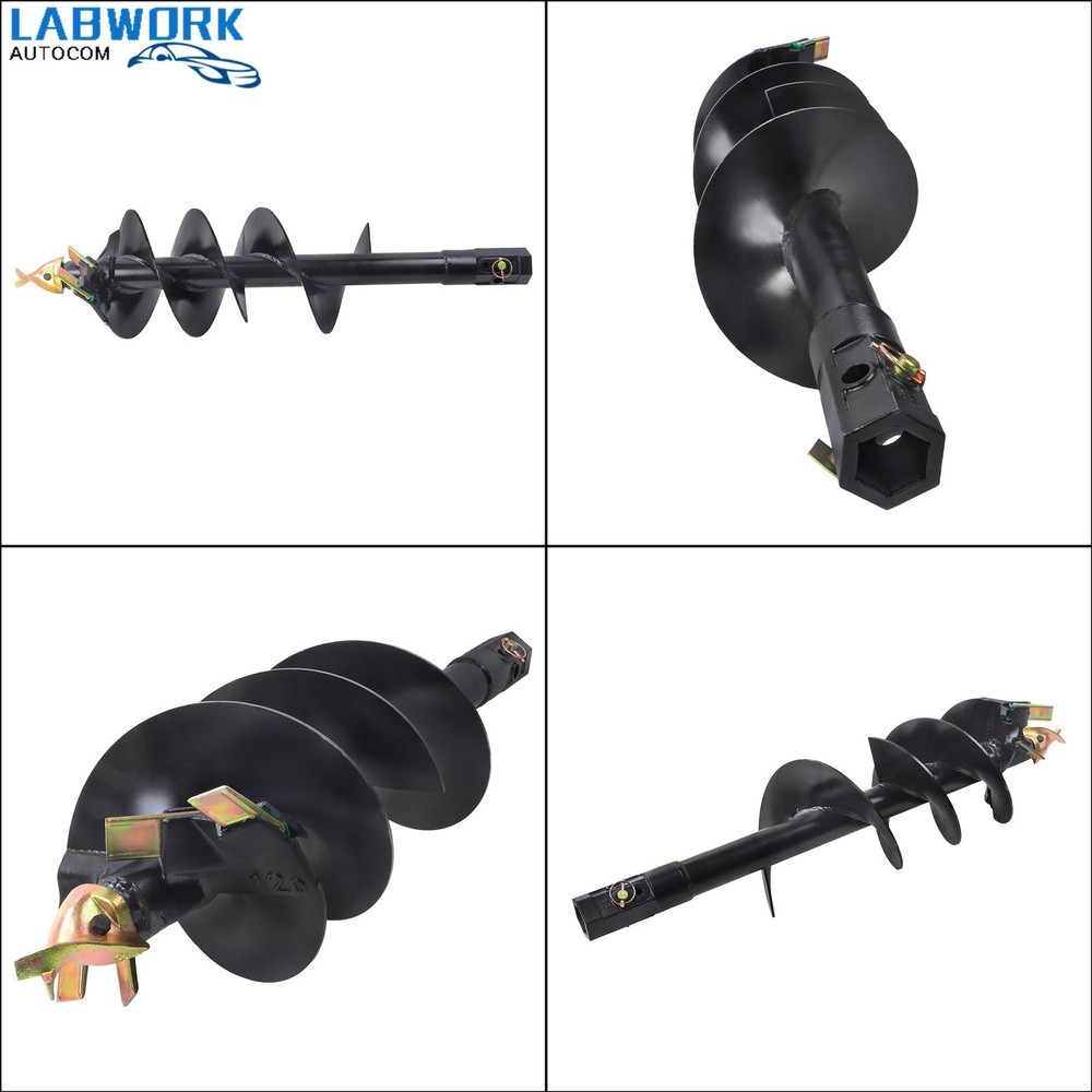 Attachments 12" x 48" Auger Bit for Post Hole Digger, 2" Hex Connect US