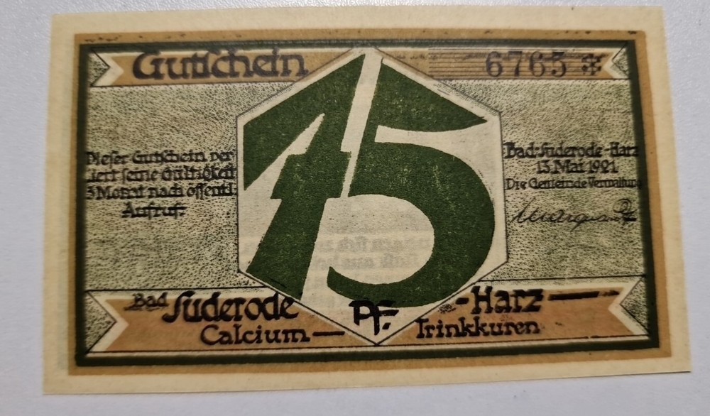 75 Pfennig 1921 Excellent Condition Old BANKNOTE Germany
