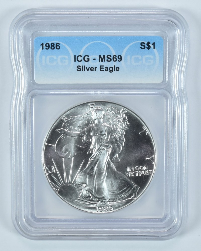 1986 American Silver Eagle MS69 ICG