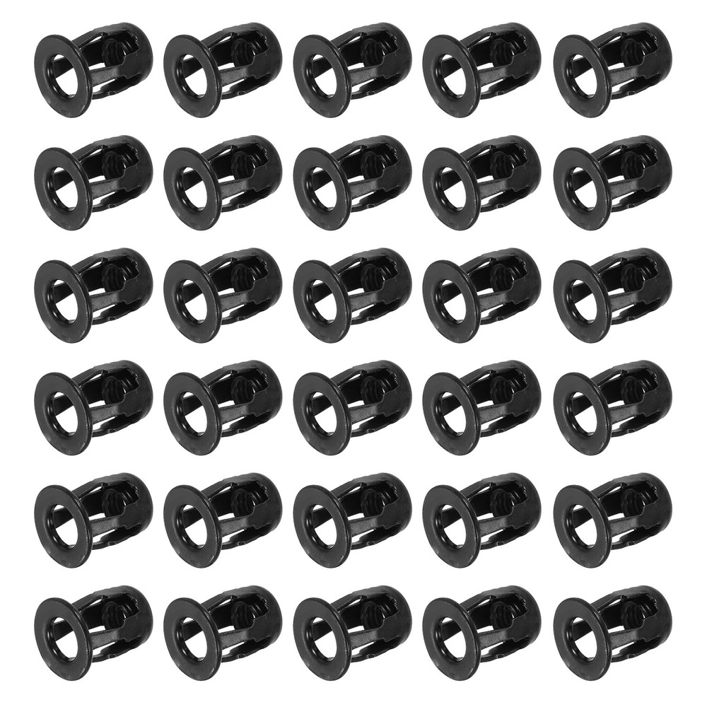 30Pcs M8x21mm Jack Nuts, Carbon Steel Threaded Insert Petal Nuts, Black