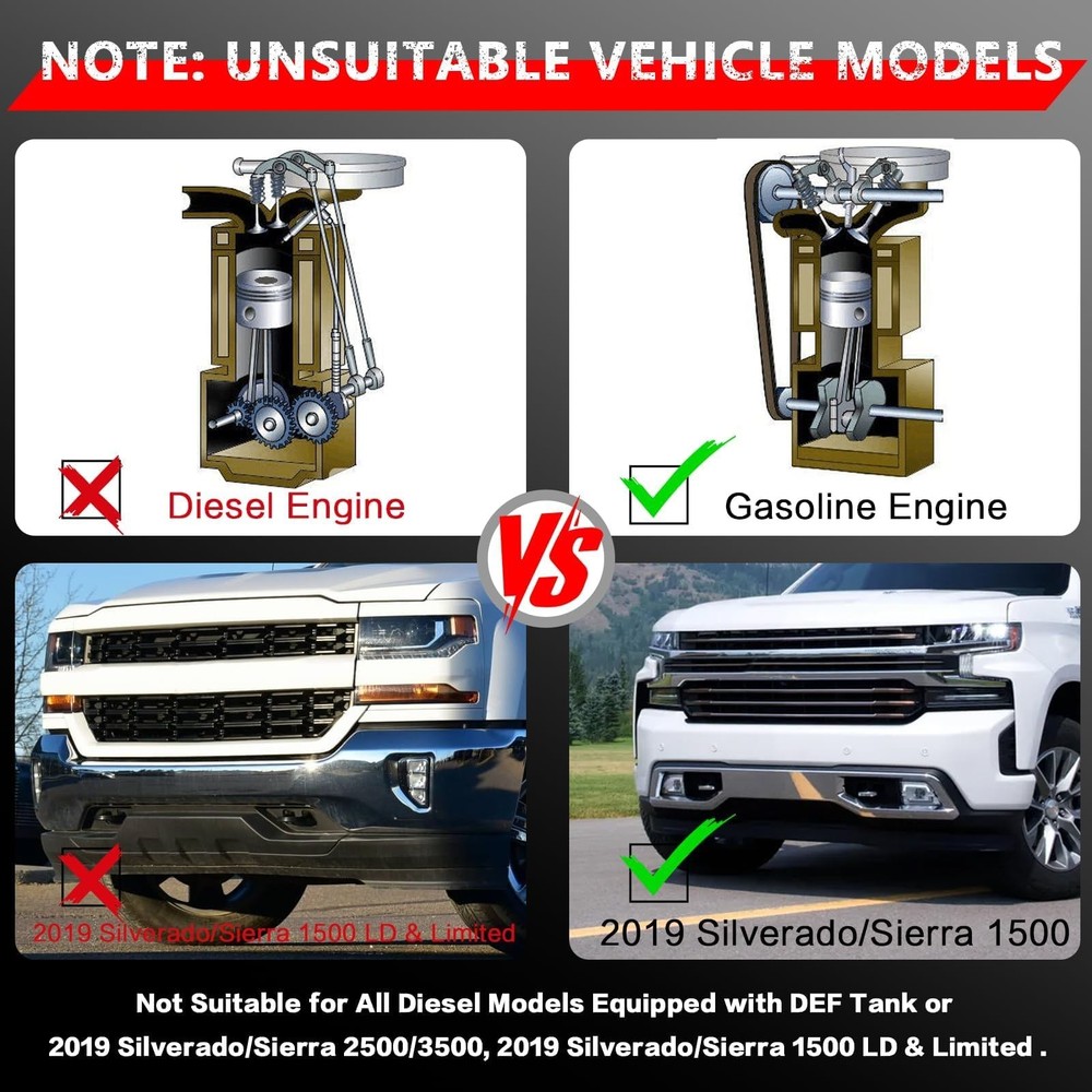 Running Boards Fits 2019-2026 Chevy Silverado Sierra 1500 Crew Cab Side Step Bar