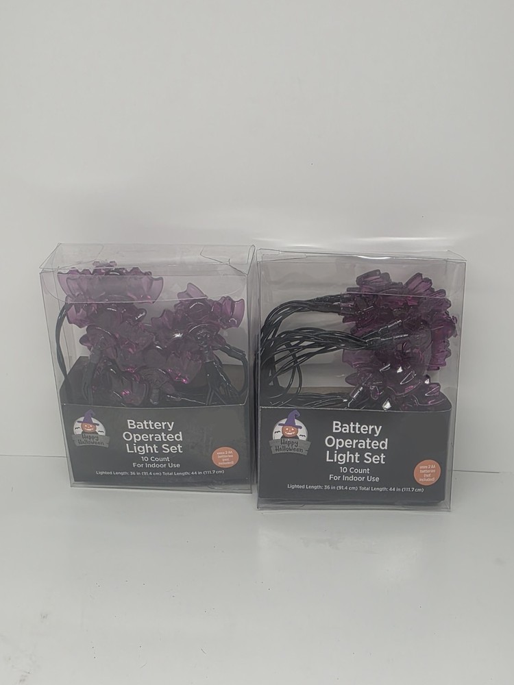 Halloween 10 Count Battery Operated Bat Lights - New 2 Pack