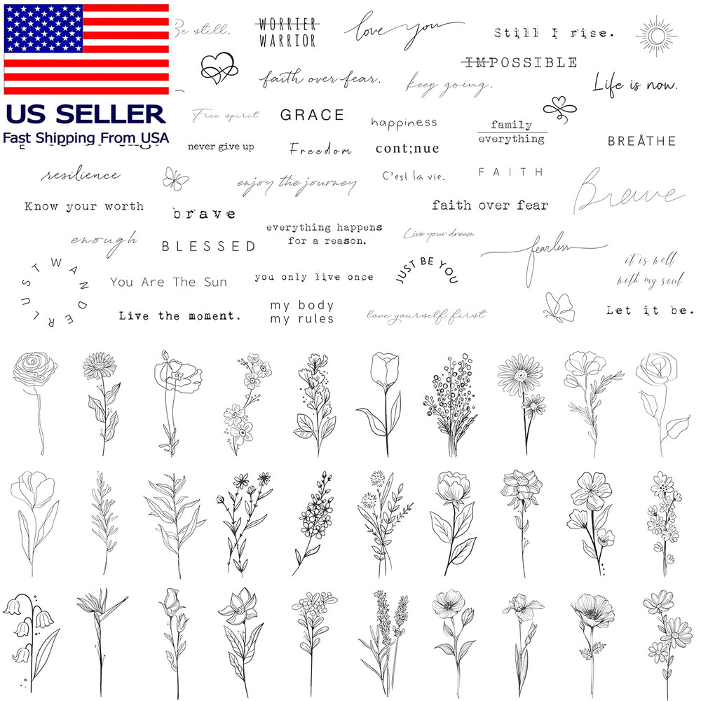 Realistic Temporary Tattoos - 60 Sheets Tiny Small Removable Tattoos, 30 Pcs Ins