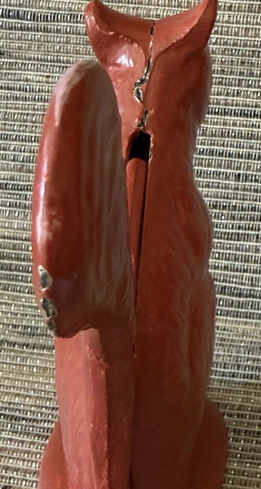 VINTAGE CAST IRON RED HUES SQUIRREL MANUAL NUTCRACKER