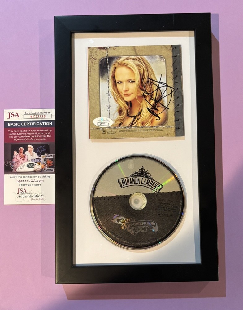 MIRANDA LAMBERT CRAZY EX-GIRLFRIEND JSA SIGNED DISPLAY FRAMED CD Autograph c
