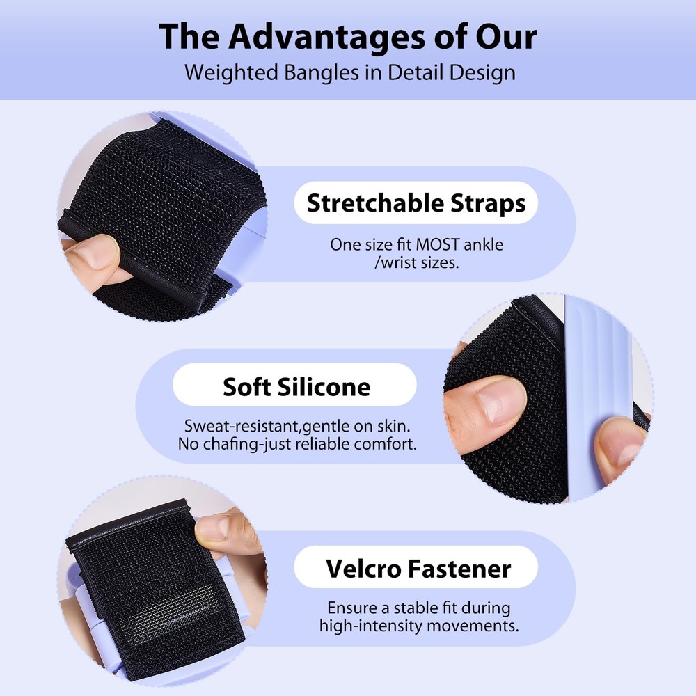Pilates Ankle Wrist Weights Adjustable 2Lbs Set Walking Yoga Training