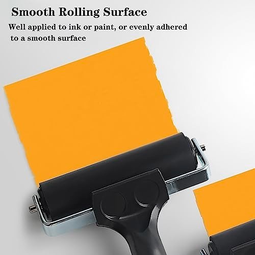 Soft Rubber Brayer Rollers for Crafting & Printmaking - 4 Pack (2.4", 4", 6") +