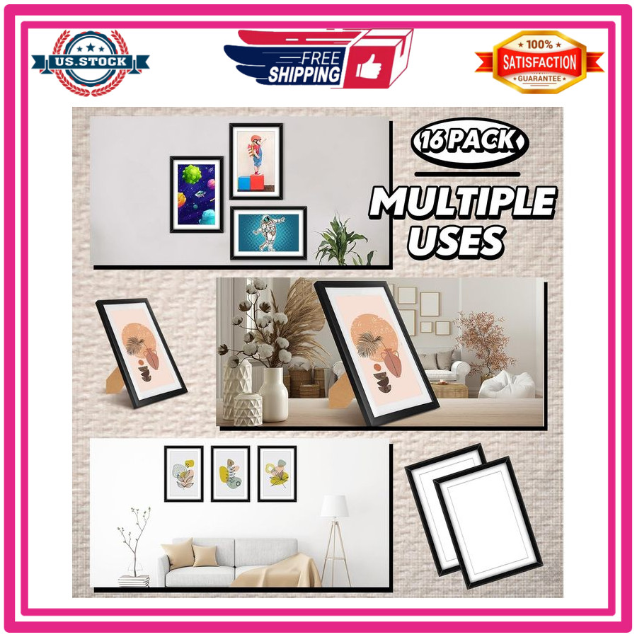 Geetery 16 Pack Comic Book Frames UV Protection Wall or Tabletop Display