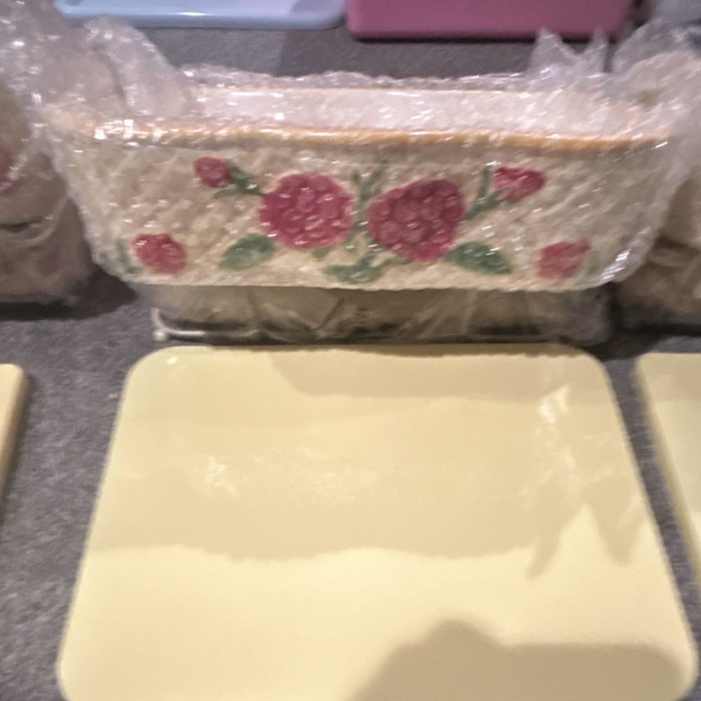 Temp-tations Rose by tara 12 Piece Ceramic Rectangular Floral Baking Dishes.