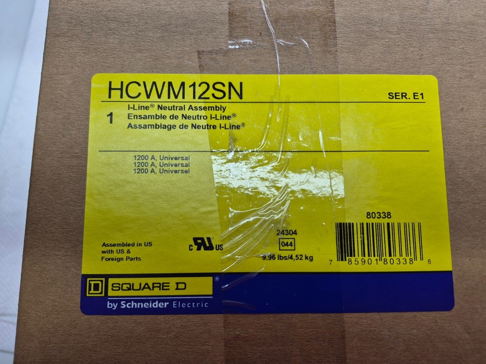 SCHNEIDER / SQUARE D HCWM12SN Solid Neutral Kit for I-Line Panelboards
