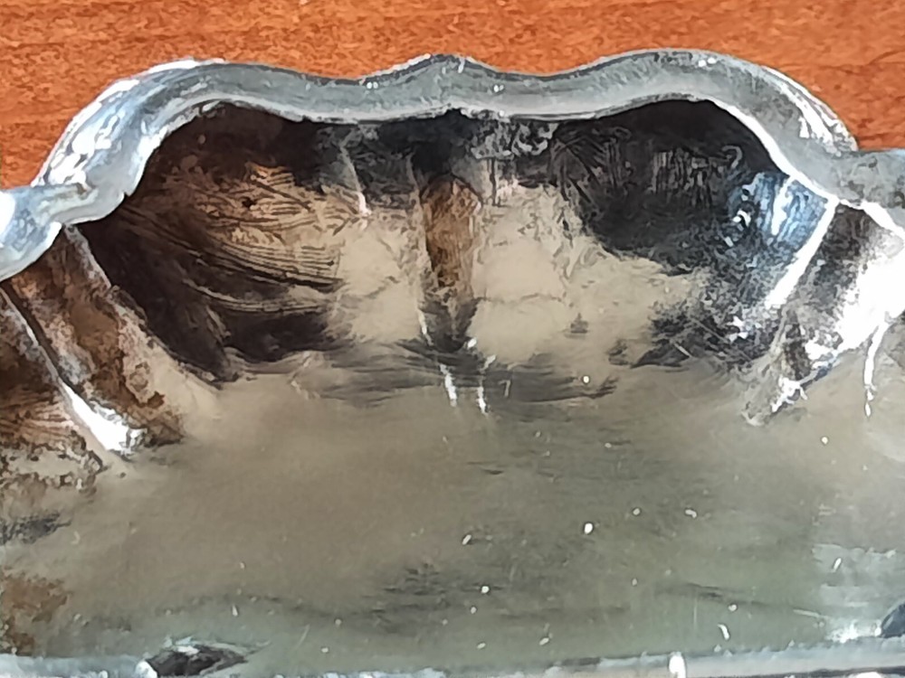 800 Silver Cast German Shell Shaped Trinket or Snuff Box