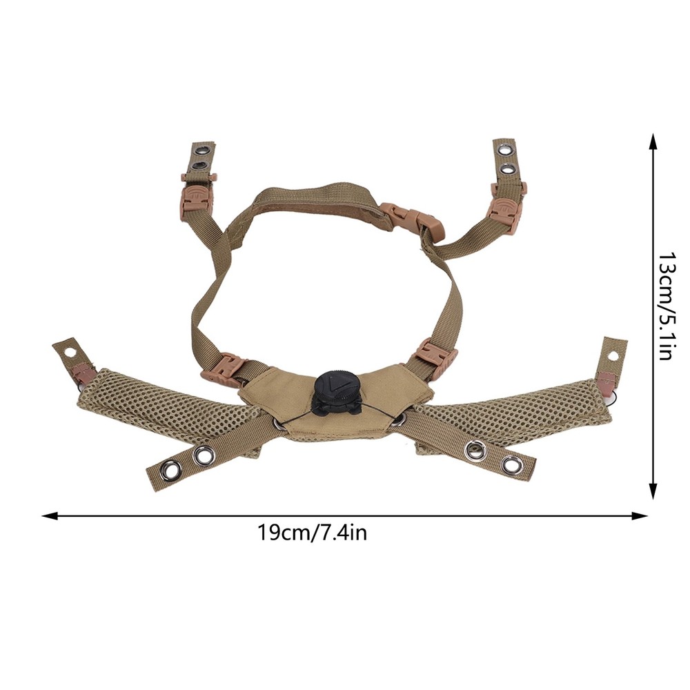 (Tan)Adjustable Dial Suspension System Chin Strap For Fast MICH Helmet WP New