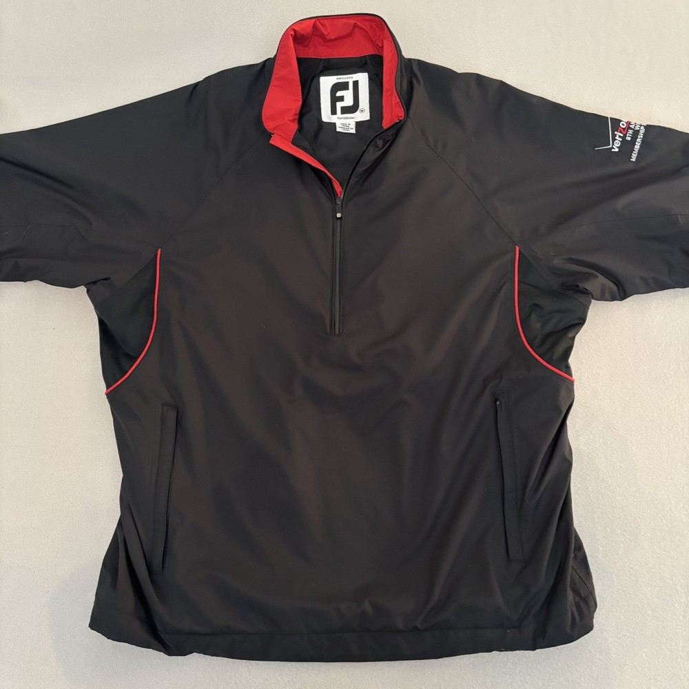 Footjoy Dryjoys MEDIUM Tour Collection Short Sleeve Pullover Q-zip Jacket EUC