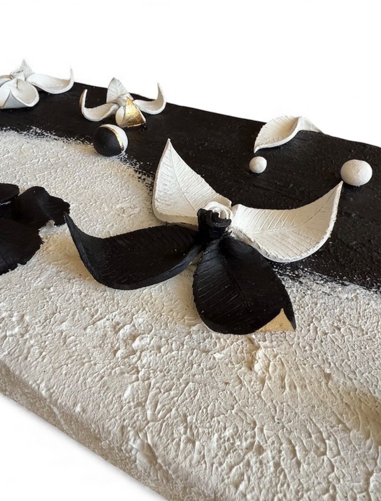 Original Fine Textured Artwork , Black & White Divine Duality no2
