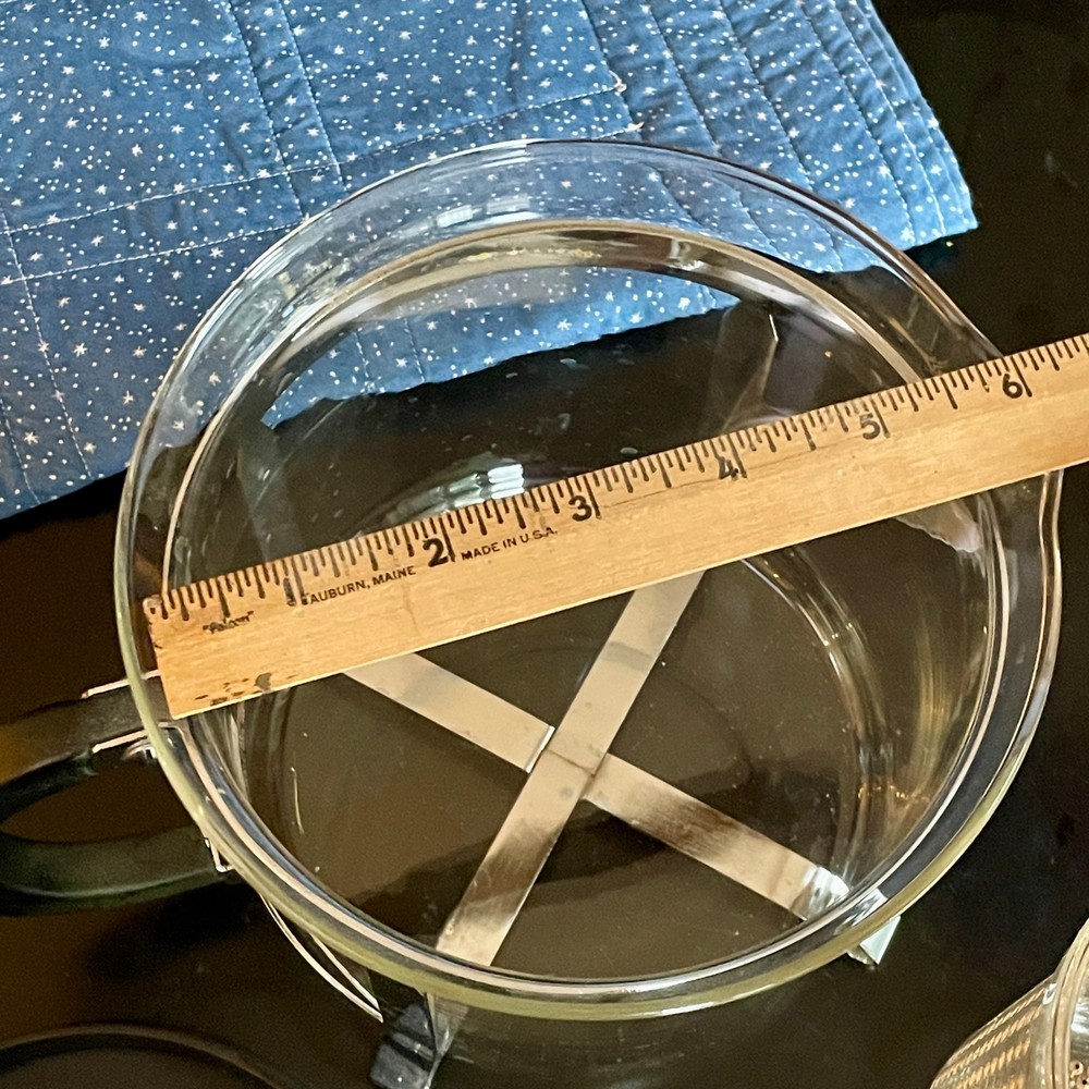 BODUM 8 Cup Glass Tea Pot Diffuser Black Acrylic Top Handle