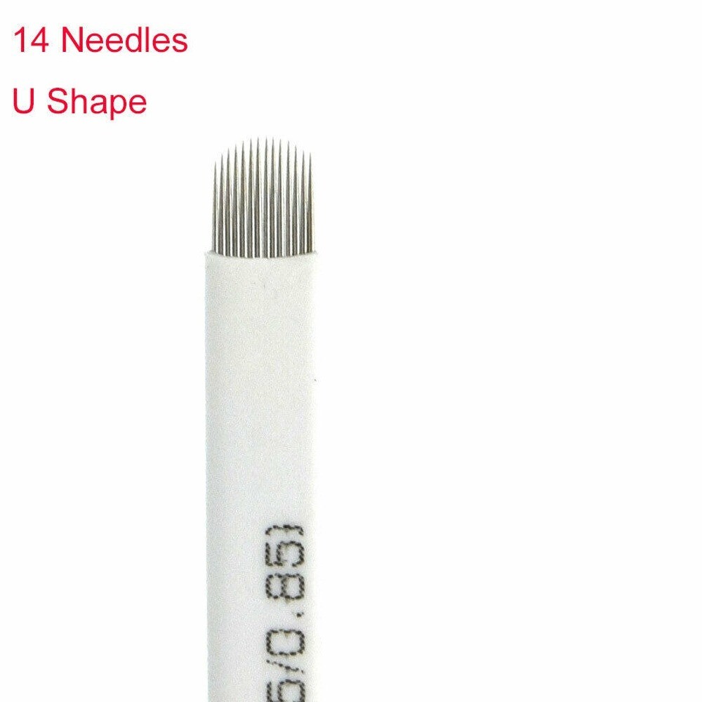 14 Pin U Shape Shading Needle Microblading Permanent Makeup Eyebrow Tattoo Blade