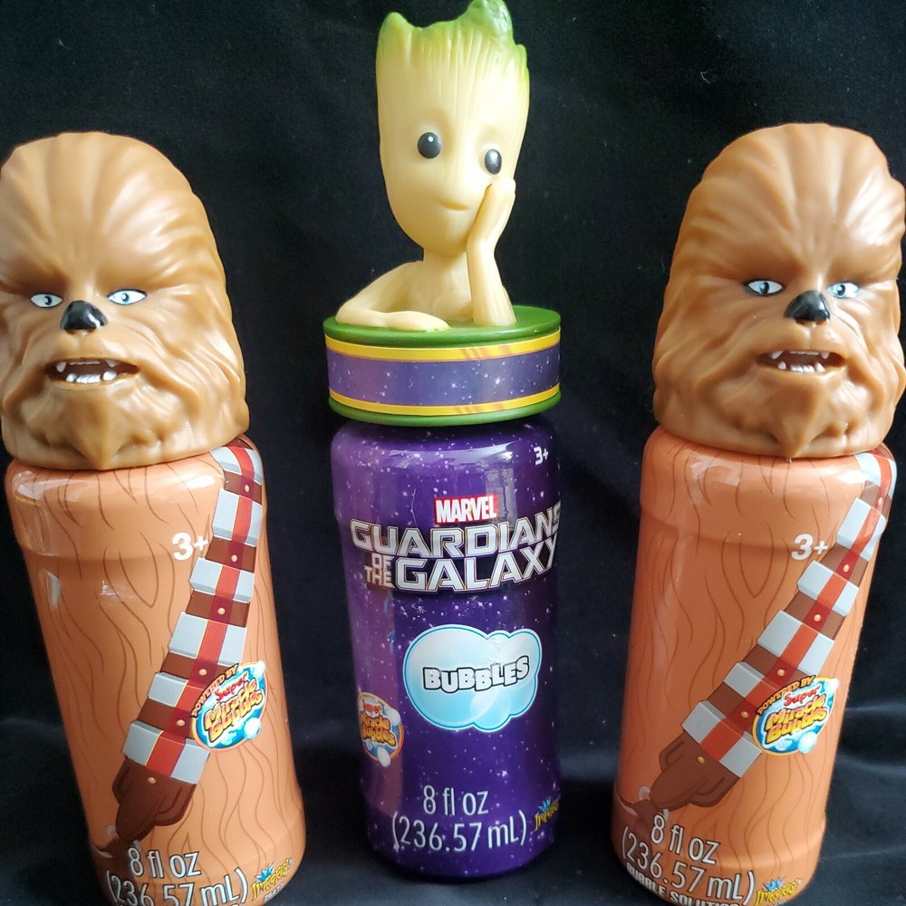 3pc "Super Miracle Bubbles" Groot/Marvel & Chewbacca/Star Wars-Disney 8oz Sealed