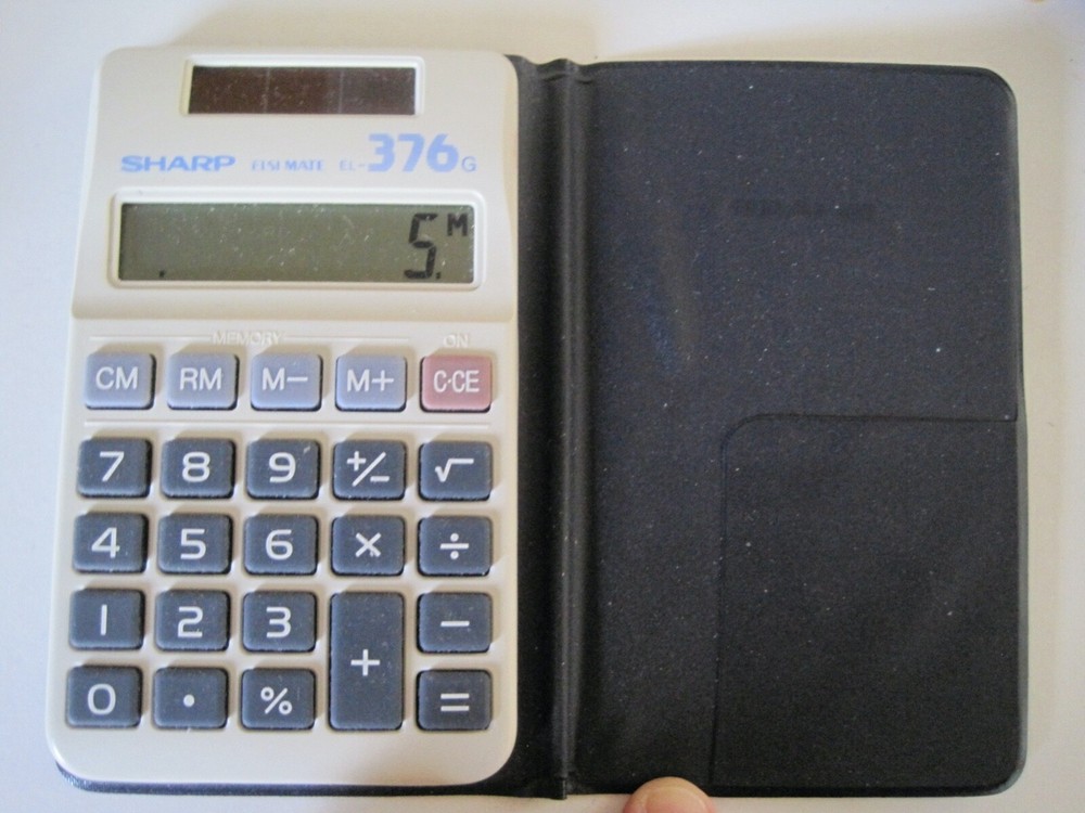 Sharp 376 G Solar Calculator Vintage Works