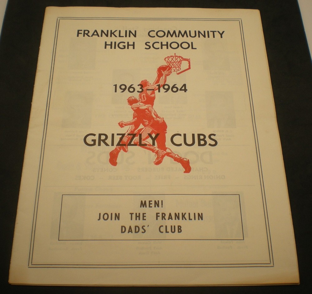 FRANKLIN Community  INDIANA    HIGH SCHOOL BASKETBALL PROGRAM      1963 1964