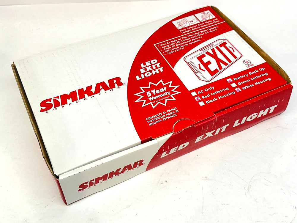 Simkar SLEDBRW Self-Powered LED Emergency Exit Light 4W 120/277V