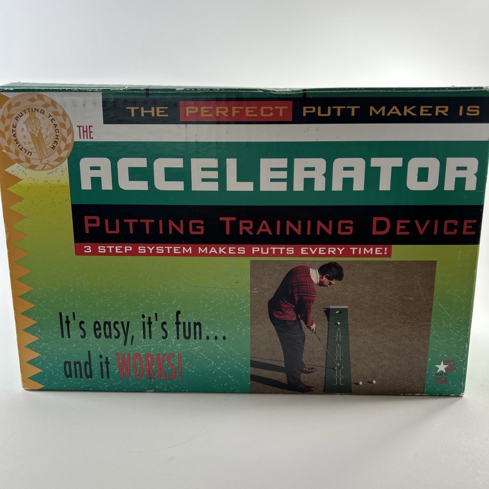 The Accelerator Golf Putting Training Device Practice Mat with 3-Step System