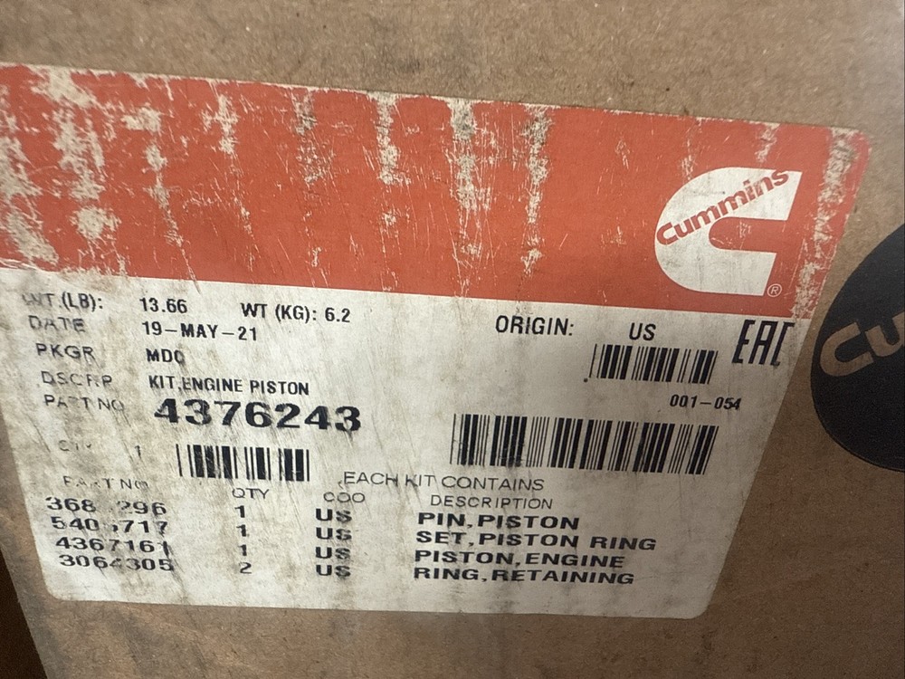 Cummins OEM 4376243 KIT ENGINE PISTON