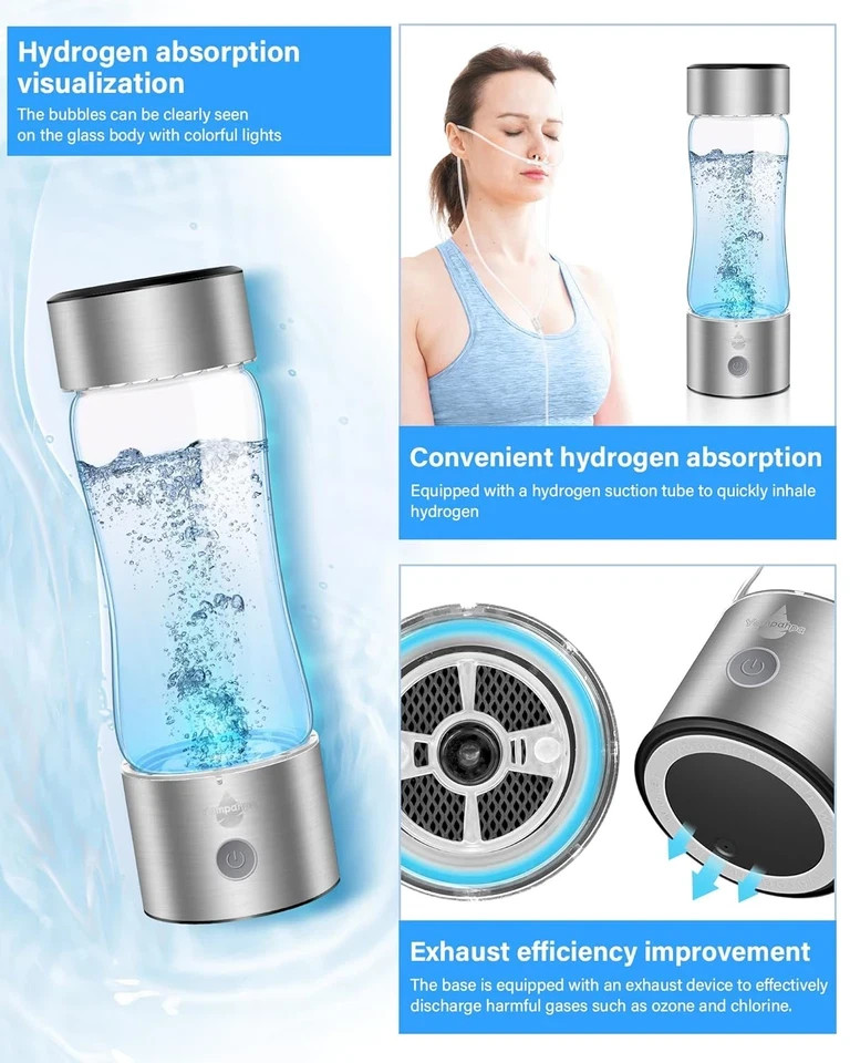 2026 Upgraded Hydrogen Water Bottle, 2400 Hydrogen Water Bottle Generator, Hydro