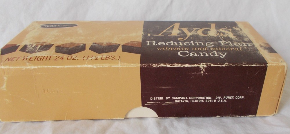 Vintage AYDS Reducing Plan Chocolate Candy - EMPTY BOX, scuffed; 1970s vintage