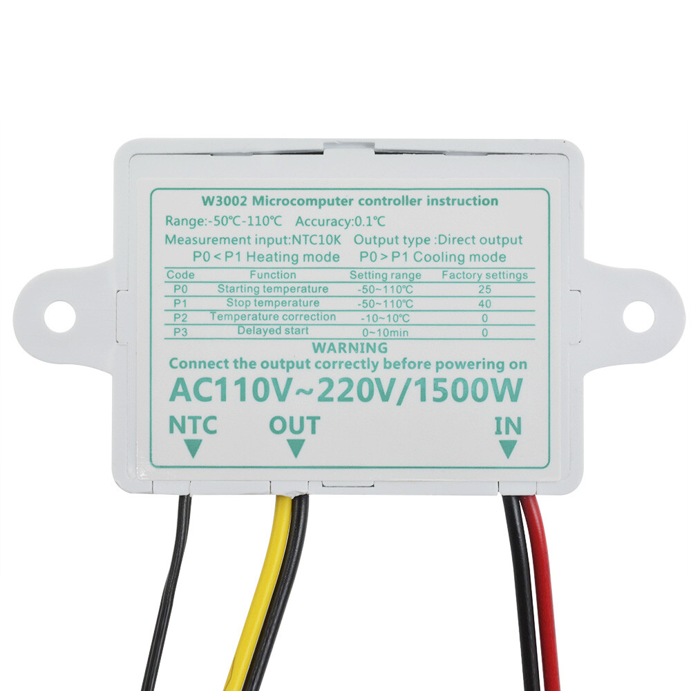W3002 AC 110-220V Digital LED Temperature Controller Thermostat Switch